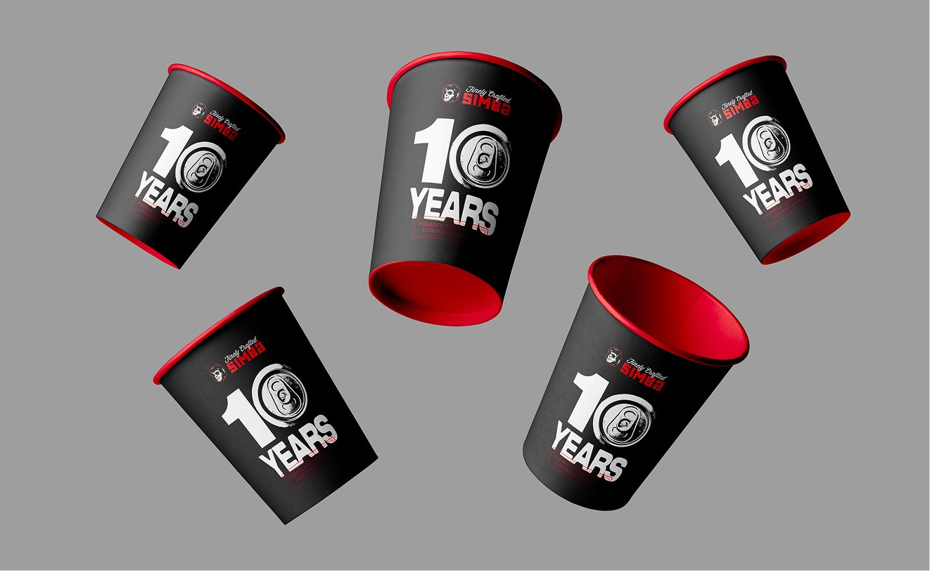 Mock-up of the 10th birthday beer cups