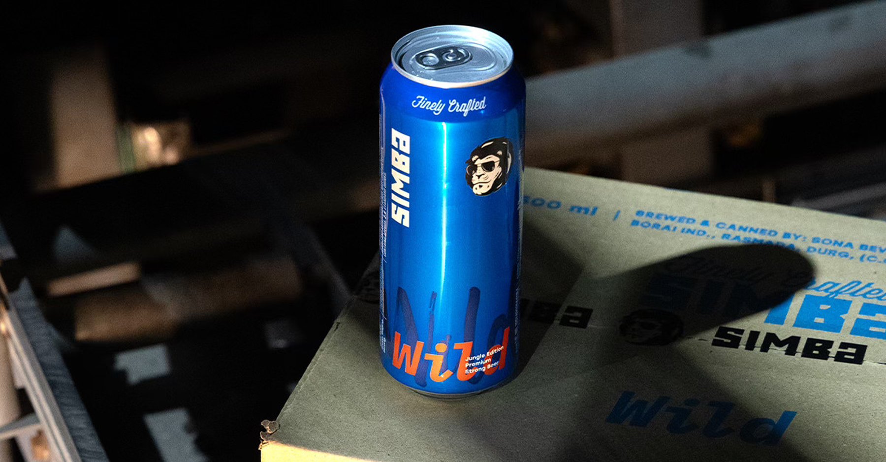 A Simba Wild can at the brewery, ready to ship