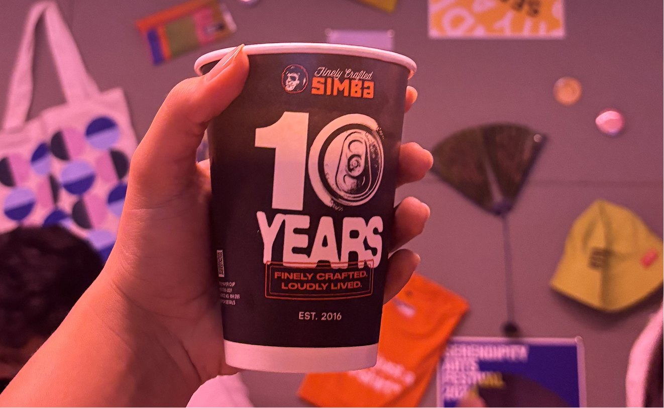 The 10 Years cup in use at Serendipity Arts Festival