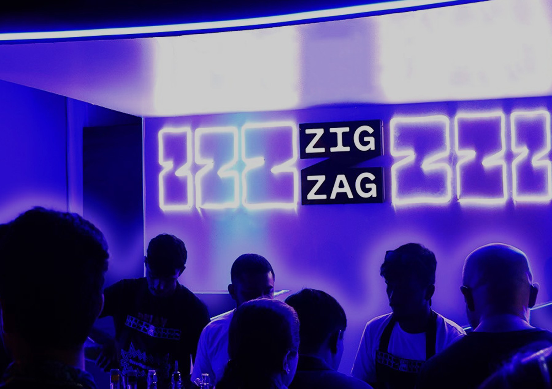 A Zigzag Vodka activation under neon