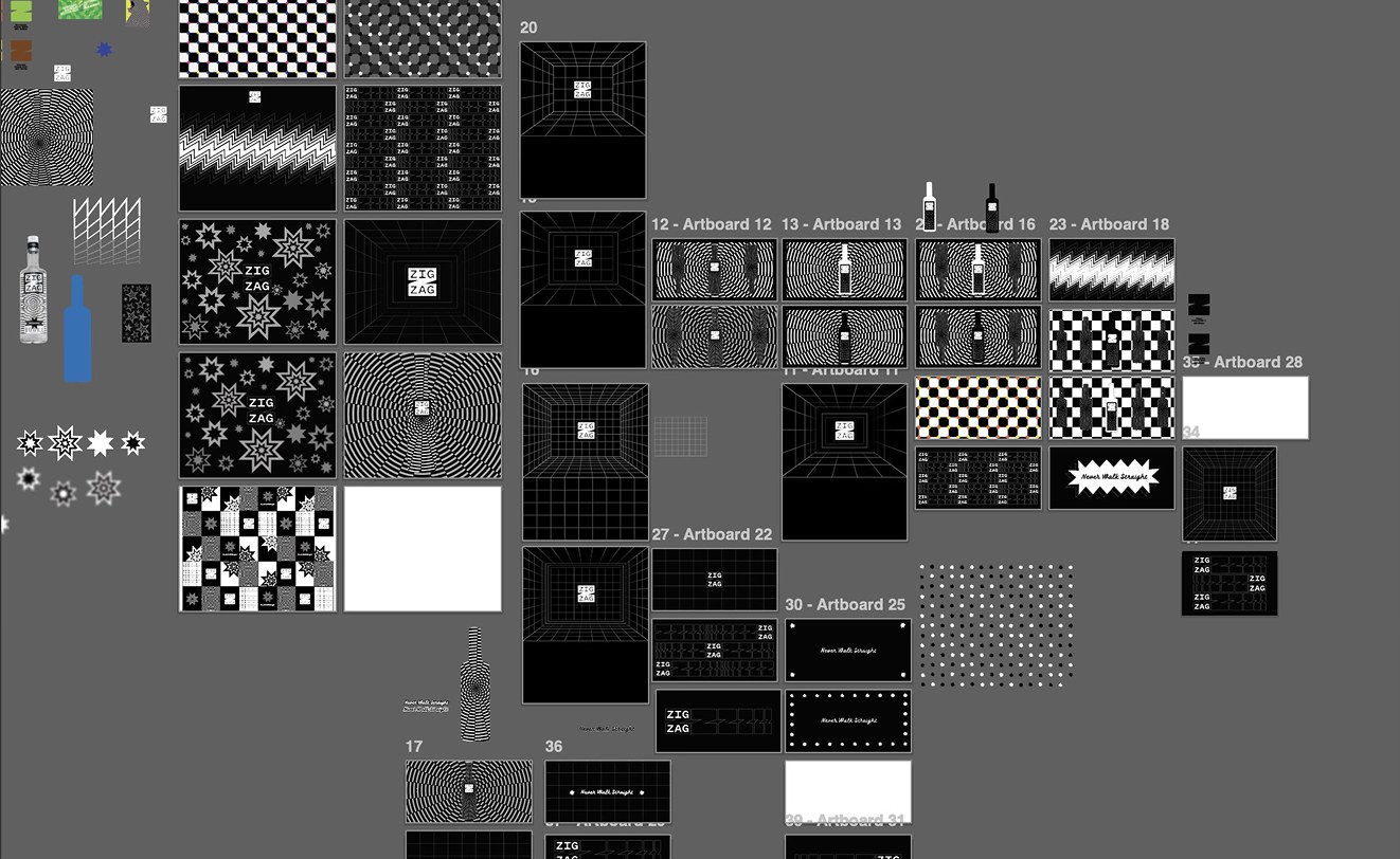 Work-in-progress artboards for the bar and menu system