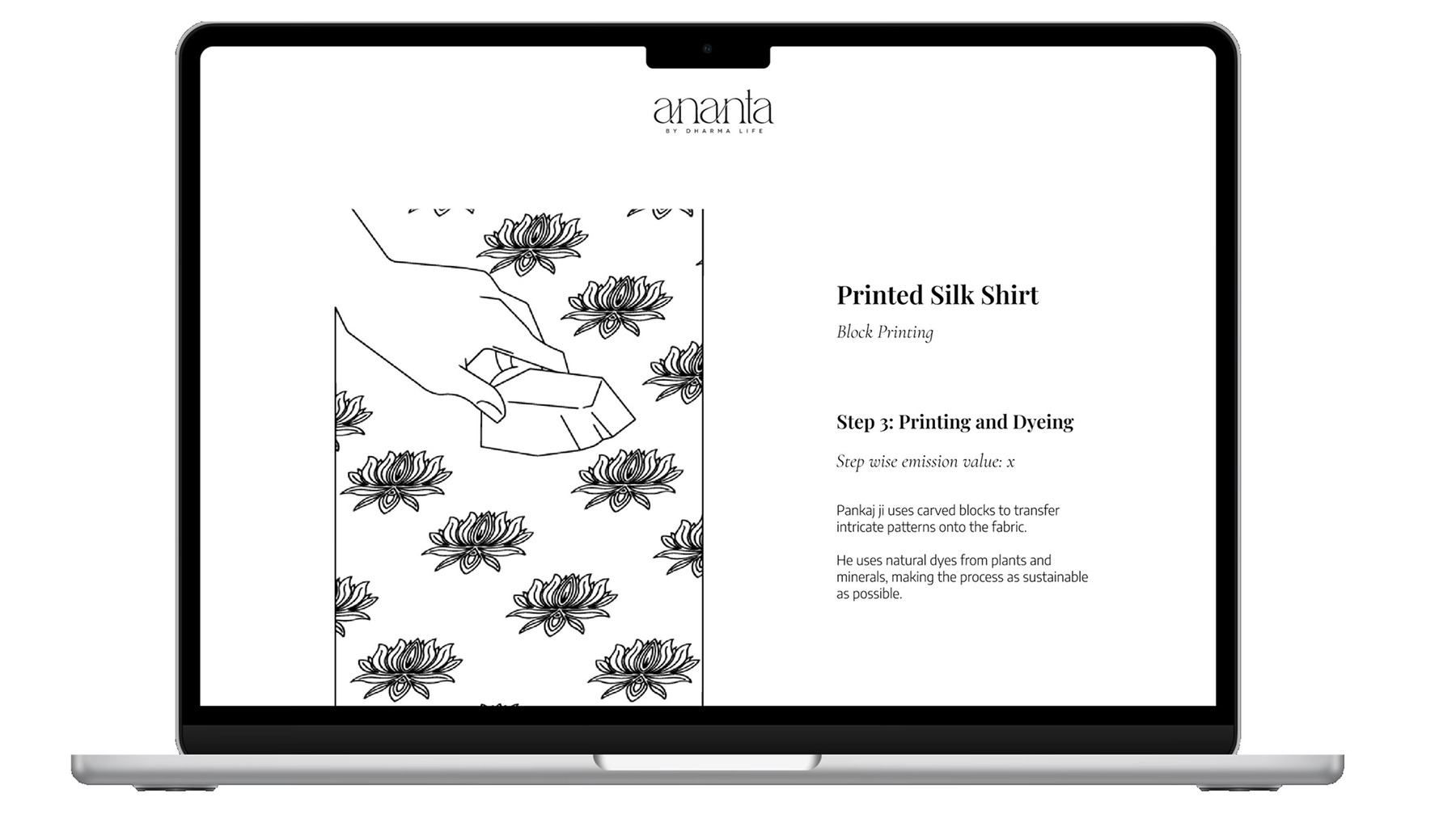 The microsite running on a laptop